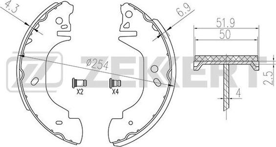 Zekkert BK-4285 - Комплект спирачна челюст vvparts.bg