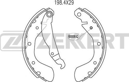 Zekkert BK-4286 - Комплект спирачна челюст vvparts.bg