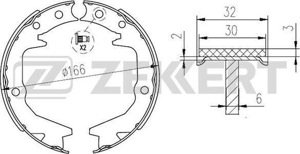 Zekkert BK-4280 - Комплект спирачна челюст vvparts.bg