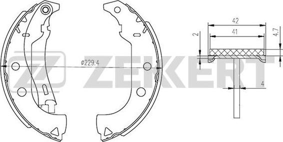 Zekkert BK-4281 - Комплект спирачна челюст vvparts.bg