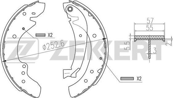 Zekkert BK-4287 - Комплект спирачна челюст vvparts.bg