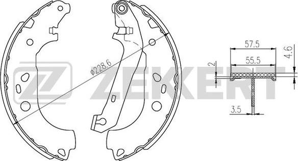 Zekkert BK-4279 - Комплект спирачна челюст vvparts.bg