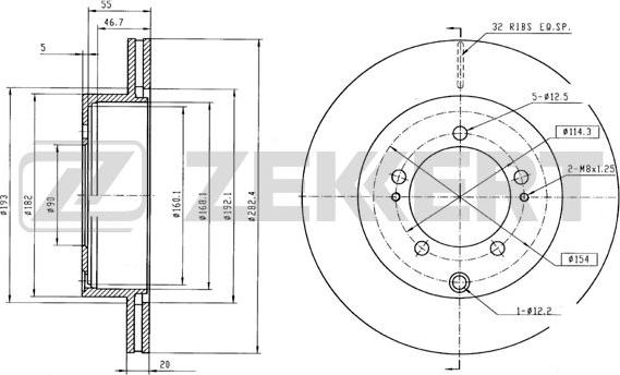 Zekkert BS-5972 - Спирачен диск vvparts.bg