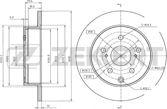 Zekkert BS-5422B - Спирачен диск vvparts.bg