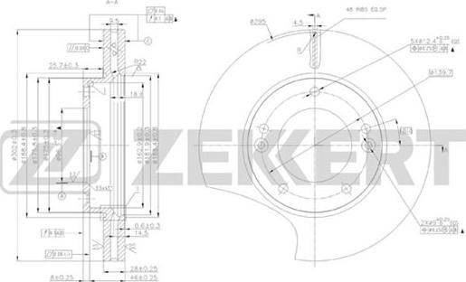 Zekkert BS-5475 - Спирачен диск vvparts.bg