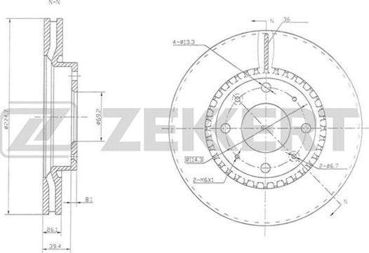 Zekkert BS-5476 - Спирачен диск vvparts.bg