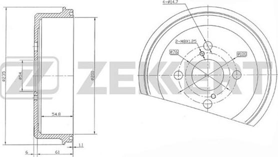 Zekkert BS-5542 - Спирачен барабан vvparts.bg