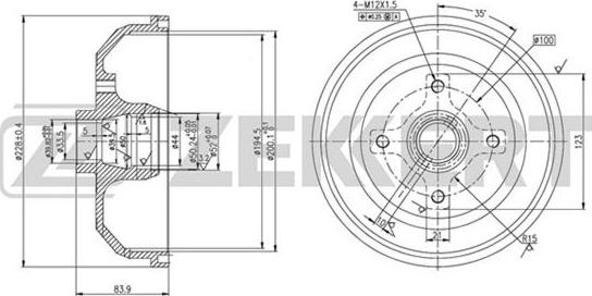 Zekkert BS-5565 - Спирачен барабан vvparts.bg