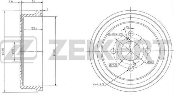 Zekkert BS-5515 - Спирачен барабан vvparts.bg