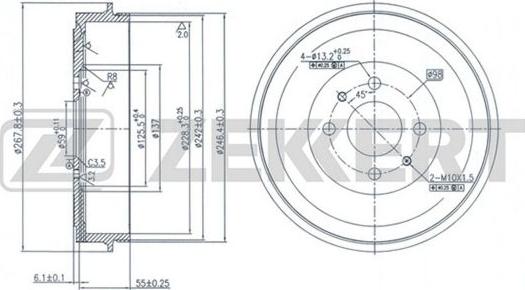 Zekkert BS-5573 - Спирачен барабан vvparts.bg