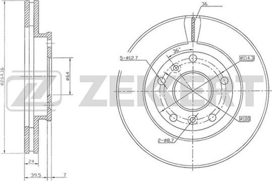 Zekkert BS-5698 - Спирачен диск vvparts.bg