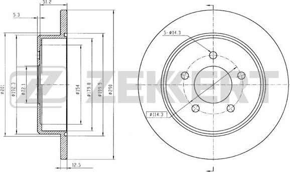 Zekkert BS-5654B - Спирачен диск vvparts.bg