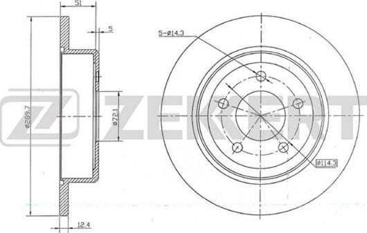 Zekkert BS-5654 - Спирачен диск vvparts.bg