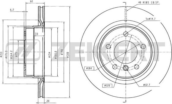 Zekkert BS-5609B - Спирачен диск vvparts.bg