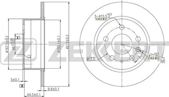 Zekkert BS-5613 - Спирачен диск vvparts.bg