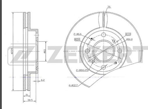 Zekkert BS-5686 - Спирачен диск vvparts.bg