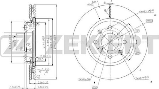 Zekkert BS-5678 - Спирачен диск vvparts.bg