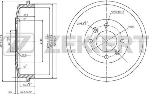 Zekkert BS-5098 - Спирачен барабан vvparts.bg