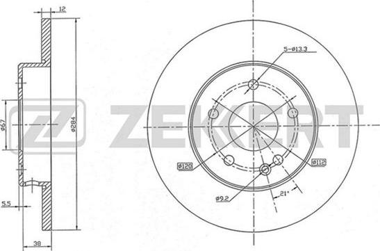 Zekkert BS-5059 - Спирачен диск vvparts.bg