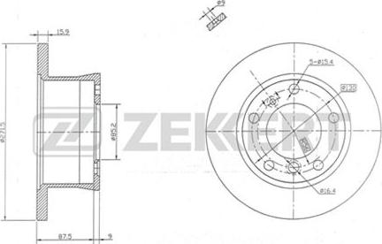 Zekkert BS-5054 - Спирачен диск vvparts.bg