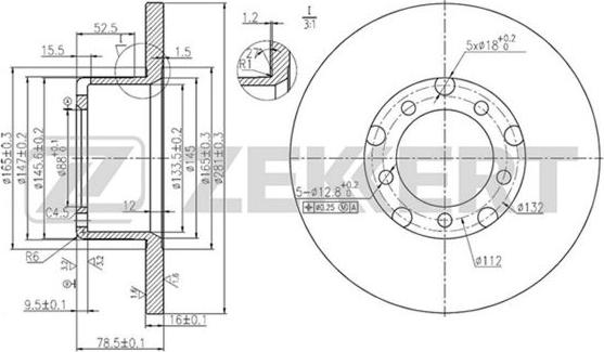 Zekkert BS-5055 - Спирачен диск vvparts.bg