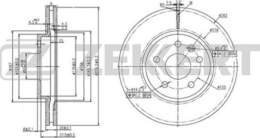 Zekkert BS-5050 - Спирачен диск vvparts.bg