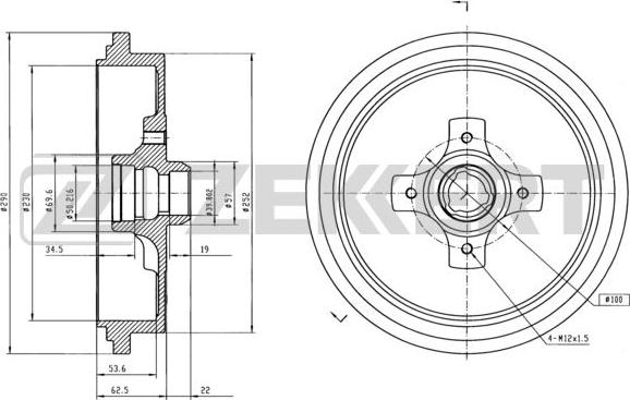 Zekkert BS-5066 - Спирачен барабан vvparts.bg