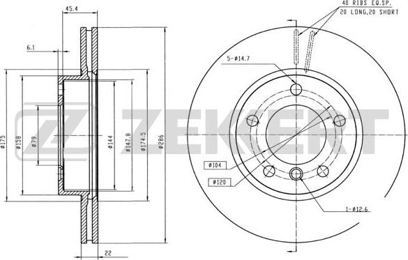 Zekkert BS-5004B - Спирачен диск vvparts.bg