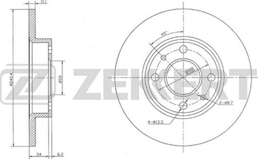 Zekkert BS-5007 - Спирачен диск vvparts.bg