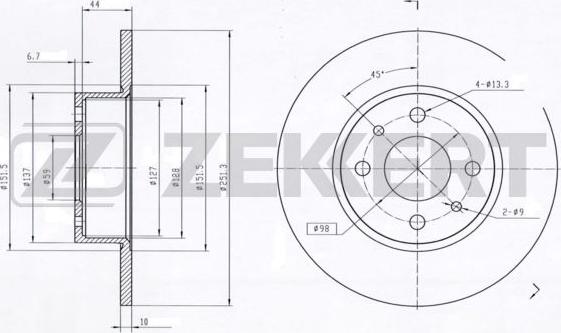 Zekkert BS-5013 - Спирачен диск vvparts.bg