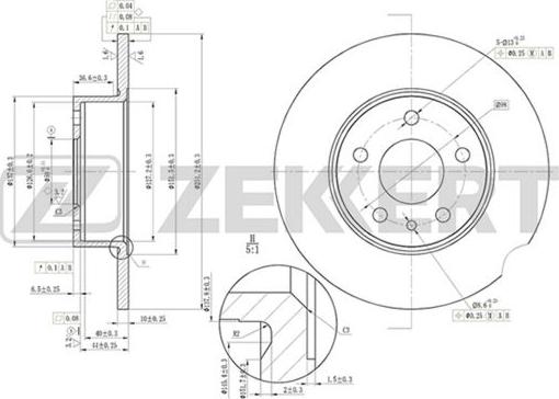 Zekkert BS-5012 - Спирачен диск vvparts.bg