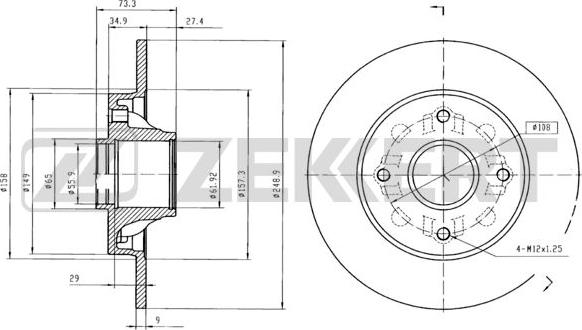 Zekkert BS-5025BZ - Спирачен диск vvparts.bg