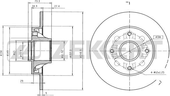 Zekkert BS-5025 - Спирачен диск vvparts.bg