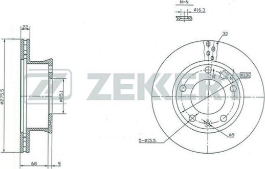 Zekkert BS-5199 - Спирачен диск vvparts.bg