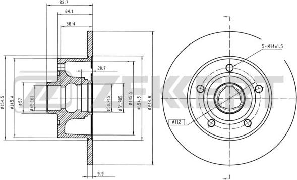 Zekkert BS-5194BZ - Спирачен диск vvparts.bg