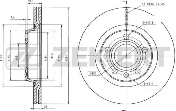 Zekkert BS-5195B - Спирачен диск vvparts.bg