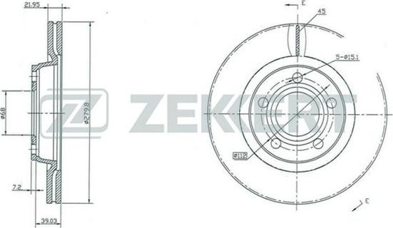 Zekkert BS-5195 - Спирачен диск vvparts.bg