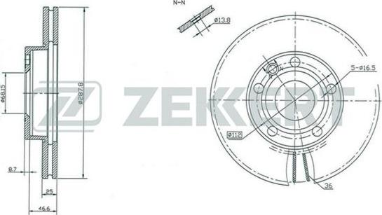 Zekkert BS-5198 - Спирачен диск vvparts.bg