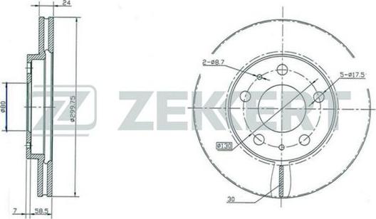 Zekkert BS-5153 - Спирачен диск vvparts.bg