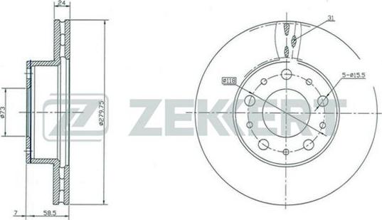 Zekkert BS-5152 - Спирачен диск vvparts.bg