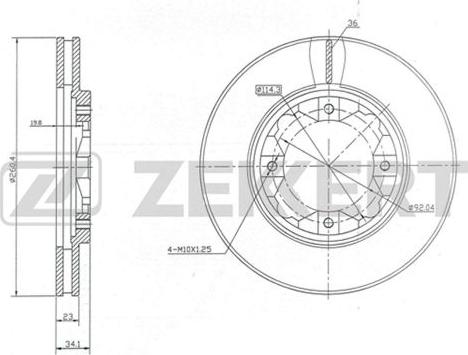 Zekkert BS-5164 - Спирачен диск vvparts.bg