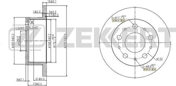 Zekkert BS-5166 - Спирачен диск vvparts.bg