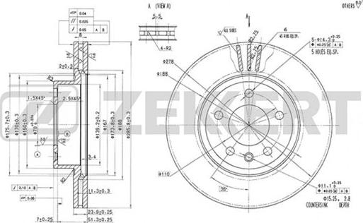 Zekkert BS-5160 - Спирачен диск vvparts.bg