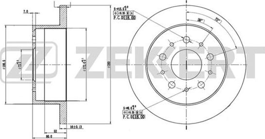 Zekkert BS-5109 - Спирачен диск vvparts.bg