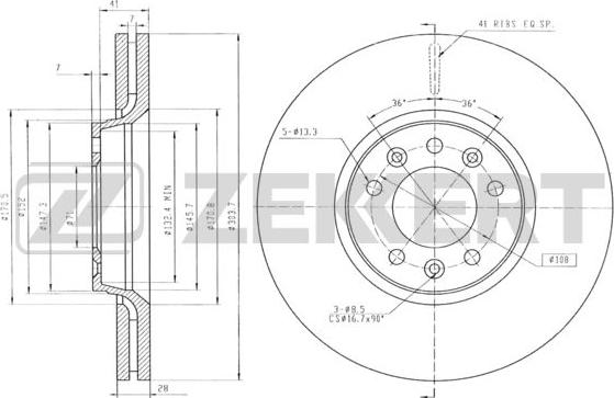 Zekkert BS-5104 - Спирачен диск vvparts.bg