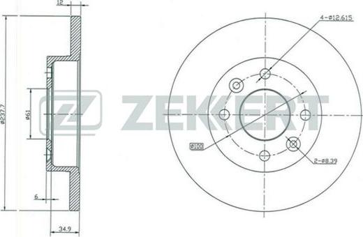 Zekkert BS-5105 - Спирачен диск vvparts.bg