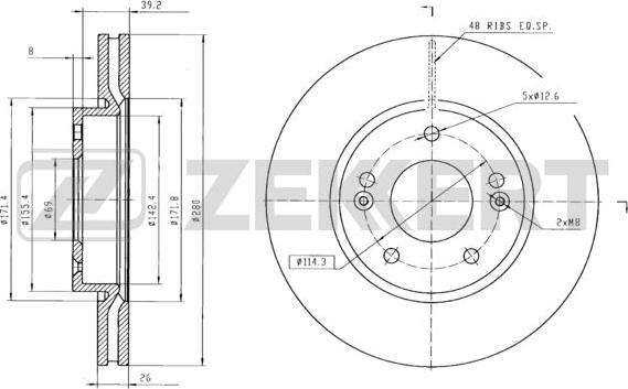 Zekkert BS-5119B - Спирачен диск vvparts.bg