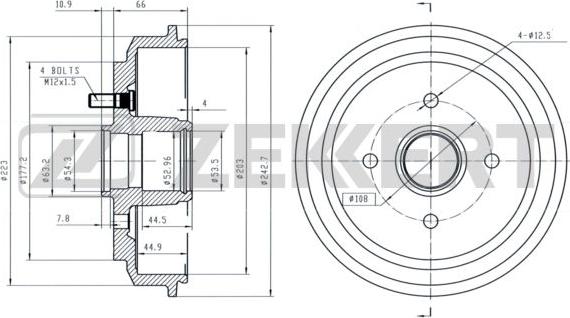 Zekkert BS-5132 - Спирачен барабан vvparts.bg