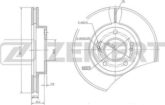 Zekkert BS-5173 - Спирачен диск vvparts.bg