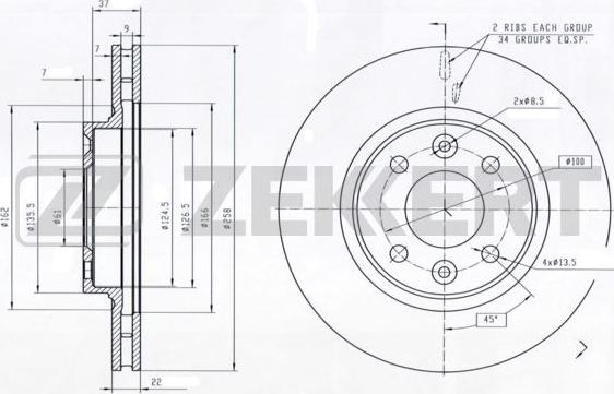 Zekkert BS-5890 - Спирачен диск vvparts.bg